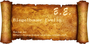 Biegelbauer Evelin névjegykártya